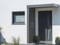 Gutta Rechteckvordach BS PLUS 160 Seite L Briefkasten Anth. Klingel Sprechanlage