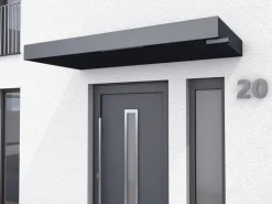 Gutta Rechteckvordach BS PLUS Anthrazit 200 x 90 cm Wasserspeier Rechts