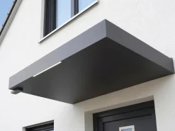 Gutta Rechteckvordach BS PLUS Anthrazit 160 x 90 cm Wasserspeier Links