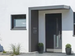 Gutta Rechteckvordach BS PLUS 200 Seite L Briefkasten Anth. Klingel Sprechanlage