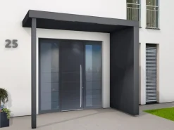 Gutta Rechteckvordach BS PLUS Anthrazit XL 250 x 125 cm Pfosten und Seite Rechts