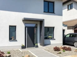 Gutta Rechteckvordach BS PLUS 160 x 90 cm Seite Rechts und Briefkasten Anthrazit