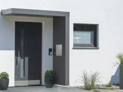 Gutta Rechteckvordach BS PLUS 200 x 90 cm Seite Rechts und Briefkasten Edelstahl