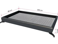 Gutta Rechteckvordach NM Aluminium Anthrazit 200 cm x 90 cm