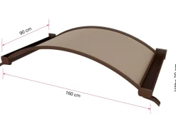 Gutta Rundbogenvordach NO 160 Bronce Braun 30 cm x 160 cm x 90 cm