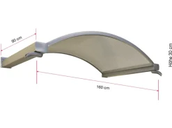 Gutta Rundbogenvordach NO 160 Klar Edelstahloptik 30 cm x 160 cm x 90 cm
