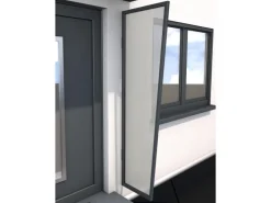 Gutta Seitenblende für B1 Polycarbonat Klar Anthrazit 200 cm x 60 cm x 45 cm