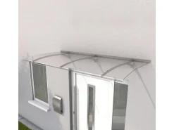 Gutta Vordach PT Secco Edelstahloptik Klar 22 cm x 200 cm x 90 cm