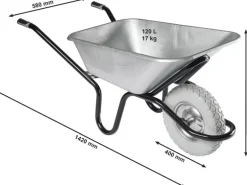 Haemmerlin Einrad-Schubkarre 120 l Muldenvolumen 250 kg Traglast Verzinkt