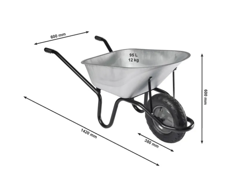 Haemmerlin Schubkarre Aktiv Premium 110 l Luftrad Verzinkt