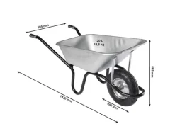 Haemmerlin Schubkarre Aktiv Excellium 120 l Tiefmulde Luftrad Verzinkt