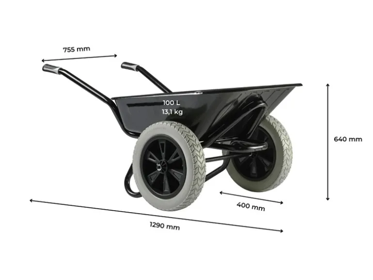 Haemmerlin Schubkarre Aktiv Excellium Twin 100 l Pu-Räder Lackiert