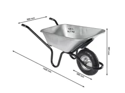 Haemmerlin Schubkarre Bau Plus 120 l Luftrad Verzinkt