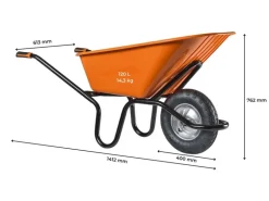 Haemmerlin Schubkarre Crusader 120 l Verbundstoff Luftrad