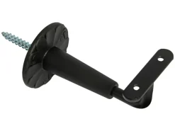 Handlaufkonsole Schwarz mit Kunststoffrosette 2 Stück