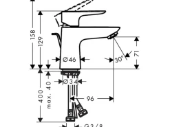 Hansgrohe Einhebel-Waschbeckenarmatur Talis E 80mm mit Zugstangen-Ablaufgarnitur