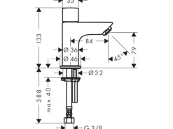 Hansgrohe Einhebel-Waschbeckenarmatur Logis 70 mm für Kaltwasseranschluss Chrom
