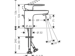 Hansgrohe Einhebel-Waschtischmischer Vernis Blend 70 Aufputz Chrom