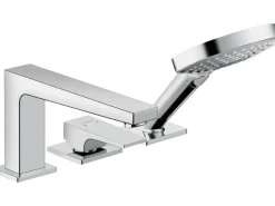 Hansgrohe 3-Loch Einhebel-Wannenrandarmatur Metropol m. Hebelgriff und Secuflex