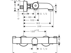 Hansgrohe Wannenthermostat MyFox Chrom