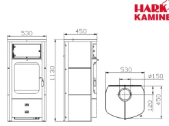 Hark Dauerbrand-Kaminofen Opera-B mit Automatik Naturstein 7 kW EEK: A+