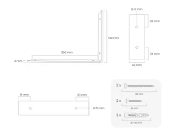 HEVVA Regalwinkel FREIBERG 30 cm Tief 2er Set Schwarz