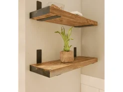 HEVVA Regalwinkel FREIBERG 10 cm Tief 2er Set Schwarz