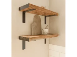 HEVVA Regalwinkel FREIBERG 10 cm Tief 2er Set Schwarz