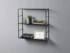 Hängeregal aus Metall 60 cm x 60 cm x 20 cm Weiss matt