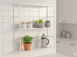 Hängeregal aus Metall 60 cm x 60 cm x 20 cm Weiss matt