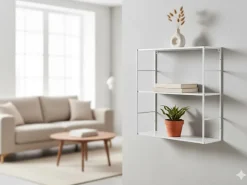 Hängeregal aus Metall 60 cm x 60 cm x 20 cm Weiss matt