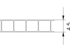 Hohlkammerplatte 4,5 mm Transparent 150 cm x 70 cm