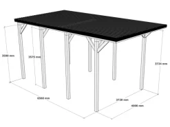 Holzbrüder Camping-Carport Ralf 32m²Reinweiß-Dornengrün
