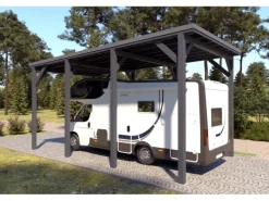 Holzbrüder Camping-Carport Ralf 28m² Anthrazitgrau-Dunkelgrau