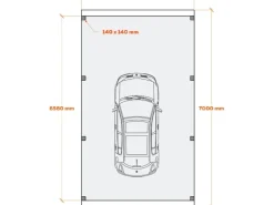 Holzbrüder Camping-Carport Ralf 28m² Anthrazitgrau-Dunkelgrau