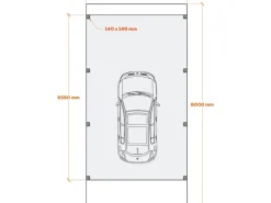 Holzbrüder Camping-Carport Ralf 32m² Reinweiß-Dunkelbraun