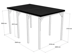 Holzbrüder Camping-Carport Ralf 28m² Imprägniert-Rot