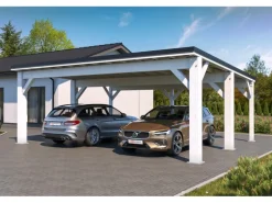 Holzbrüder Carport Ralf 42 250 kg/m² Reinweiß-Schwarz