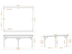 Holzbrüder Carport Ralf 42 250 kg/m² Reinweiß-Dunkelgrau