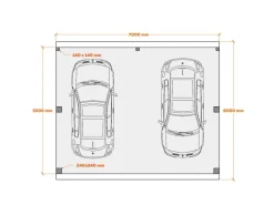 Holzbrüder Carport Ralf 42 250 kg/m² Reinweiß-Dunkelgrau