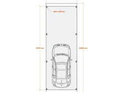 Holzbrüder Carport Ralf 26m² Reinweiß-Rot