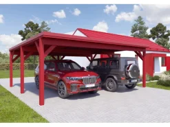 Holzbrüder Carport Ralf 42m² 150kg/m² Oxidrot-Rot