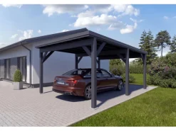 Holzbrüder Carport Ralf 24m² Anthrazitgrau-Dunkelgrau