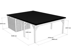 Holzbrüder Carport Ralf 52m² mit kl. Geräteraum Grün-Dornengrün