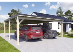 Holzbrüder Carport Ralf 42m² 150kg/m² Natur-Schwarz