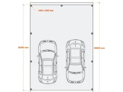 Holzbrüder Carport Ralf 52m² Reinweiß-Dornengrün