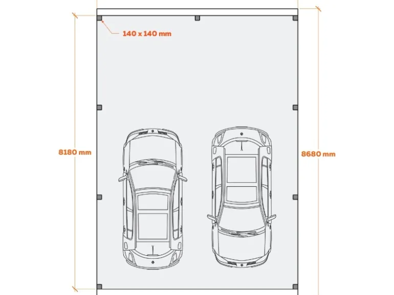 Holzbrüder Carport Ralf 52m² Reinweiß-Dornengrün