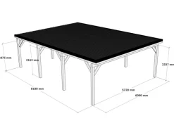 Holzbrüder Carport Ralf 52m² Imprägniert-Dornengrün
