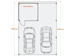 Holzbrüder Carport Ralf 52m² mit kl. Geräteraum Weiß-Dunkelbraun