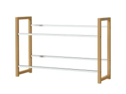 holz4home Getränkekistenregal aus Holz Inklusive Edelstahlablage 4 Kisten Silber